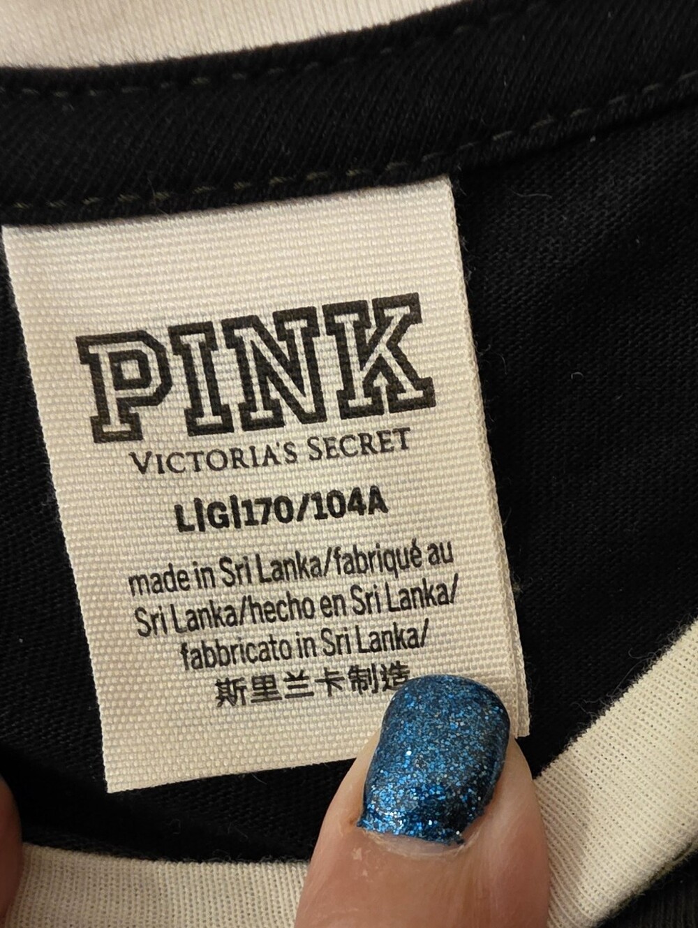 VS PINK Camo Bling Long Sleeve Tee Size Large - Picture 2 of 3